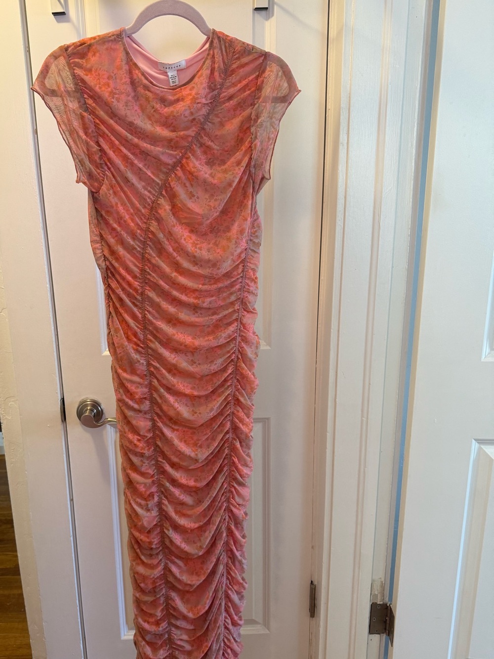 NWT Topshop Floral Ruched Midi Dress - Picture 3 of 9